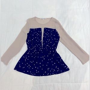 Womens Sheer Sleeve Blouse